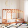 Cama infantil con techo madera maciza pino marrón 100x200 cm de , Camas y somieres - Ref: Foro24-846999, Precio: 217,68 €, De...