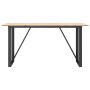 Dining table with solid pine wood frame and iron, 140x80x75cm. by , Kitchen and dining tables - Ref: Foro24-3282676, Price: 1...