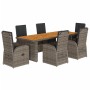 Garden dining set 7 pieces and gray synthetic rattan cushions by , Garden sets - Ref: Foro24-3277594, Price: 1,00 €, Discount: %