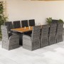 11-piece garden dining set with gray synthetic rattan cushions by , Garden sets - Ref: Foro24-3277596, Price: 1,00 €, Discoun...