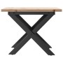 Center table with X frame made of solid pine wood and iron, 50x50x35 cm by , Coffee table - Ref: Foro24-3282681, Price: 54,79...