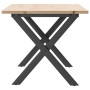 Center table with X frame made of solid pine wood and iron, measuring 100x50x45 cm. by , Coffee table - Ref: Foro24-3282688, ...