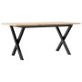 Center table with X frame made of solid pine wood and iron, measuring 100x50x45 cm. by , Coffee table - Ref: Foro24-3282688, ...