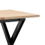 Center table with X frame made of solid pine wood and iron, measuring 100x50x45 cm. by , Coffee table - Ref: Foro24-3282688, ...