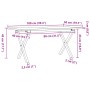 Center table with X frame made of solid pine wood and iron, measuring 100x50x45 cm. by , Coffee table - Ref: Foro24-3282688, ...