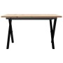 Center table with X frame made of solid pine wood and iron, measuring 70x70x40 cm. by , Coffee table - Ref: Foro24-3282683, P...