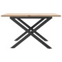 Center table with X frame made of solid pine wood and iron, measuring 70x70x40 cm. by , Coffee table - Ref: Foro24-3282683, P...