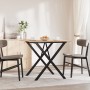 Dining table with solid pine wood and iron frame 80x80x75 cm by , Kitchen and dining tables - Ref: Foro24-3282695, Price: 82,...