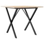 Dining table with solid pine wood and iron frame 80x80x75 cm by , Kitchen and dining tables - Ref: Foro24-3282695, Price: 82,...