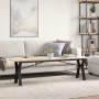 Center table with frame and solid pine and iron wood 160x40x45 cm by , Coffee table - Ref: Foro24-3282712, Price: 94,63 €, Di...