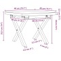 Center table with X frame made of solid pine wood and iron, measuring 40x40x35.5cm. by , Coffee table - Ref: Foro24-3282746, ...