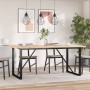 Dining table with solid pine wood frame and iron, 180x90x75.5 cm by , Kitchen and dining tables - Ref: Foro24-3282744, Price:...