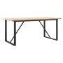 Dining table with solid pine wood frame and iron, 180x90x75.5 cm by , Kitchen and dining tables - Ref: Foro24-3282744, Price:...