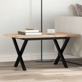 Center table with X frame made of solid pine wood and iron, measuring 80x50x40.5cm. by , Coffee table - Ref: Foro24-3282750, ...