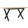 Center table with X frame made of solid pine wood and iron, measuring 80x50x40.5cm. by , Coffee table - Ref: Foro24-3282750, ...