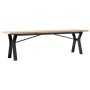 Center table with solid pine wood frame and iron, measuring 160x40x45.5 cm. by , Coffee table - Ref: Foro24-3282778, Price: 1...