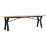 Center table with solid pine wood frame and iron, measuring 160x40x45.5 cm. by , Coffee table - Ref: Foro24-3282778, Price: 1...