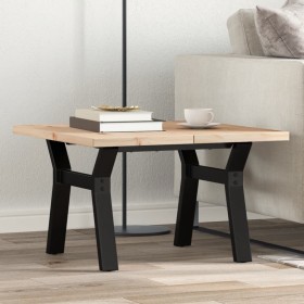 Center table with frame and solid pine and iron wood, 70x70x40.5cm by , Coffee table - Ref: Foro24-3282771, Price: 82,07 €, D...