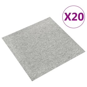 Carpet floor tiles 20 pcs 5 m² 50x50 cm light gray by vidaXL, Floors and carpets - Ref: Foro24-147310, Price: 96,63 €, Discou...