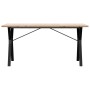 Dining table with solid pine wood and iron frame, 140x80x75.5 cm by , Kitchen and dining tables - Ref: Foro24-3282786, Price:...