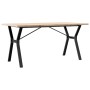 Dining table with solid pine wood and iron frame, 140x80x75.5 cm by , Kitchen and dining tables - Ref: Foro24-3282786, Price:...