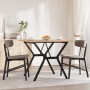 Dining table with solid pine wood and iron frame, 90x90x75.5 cm by , Kitchen and dining tables - Ref: Foro24-3282784, Price: ...