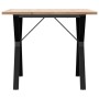 Dining table with solid pine wood and iron frame, 90x90x75.5 cm by , Kitchen and dining tables - Ref: Foro24-3282784, Price: ...