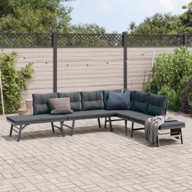 Gartenbankkissen 4-teilig, Stahl mit schwarzer Pulverbeschichtung. von , Gartenbänke - Ref: Foro24-3283721, Preis: 440,99 €, ...