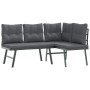 Garden bench cushions 4 pieces steel powder-coated black by , garden benches - Ref: Foro24-3283721, Price: 440,99 €, Discount: %