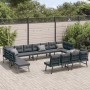 Garden bench with 8-piece cushions, steel frame with black powder coating. by , garden benches - Ref: Foro24-3283737, Price: ...