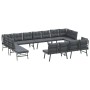 Garden bench with 8-piece cushions, steel frame with black powder coating. by , garden benches - Ref: Foro24-3283737, Price: ...