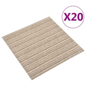 Carpet floor tiles 20 pcs 5 m² 50x50 cm beige striped by vidaXL, Floors and carpets - Ref: Foro24-147320, Price: 89,99 €, Dis...