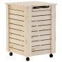 Laundry basket with wheels FROG solid pine wood 45x45x64 cm by , Laundry baskets - Ref: Foro24-4002325, Price: 74,44 €, Disco...