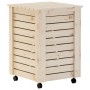 Laundry basket with wheels FROG solid pine wood 45x45x64 cm by , Laundry baskets - Ref: Foro24-4002325, Price: 74,44 €, Disco...