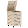 Laundry basket with wheels FROG solid pine wood 45x45x64 cm by , Laundry baskets - Ref: Foro24-4002325, Price: 74,44 €, Disco...