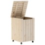 Laundry basket with wheels FROG solid pine wood 45x45x64 cm by , Laundry baskets - Ref: Foro24-4002333, Price: 73,04 €, Disco...