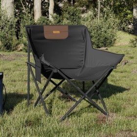 Folding camping chairs with pocket, 2 units, black. by , Garden chairs - Ref: Foro24-366548, Price: 55,28 €, Discount: %