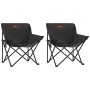 Folding camping chairs with pocket, 2 units, black. by , Garden chairs - Ref: Foro24-366548, Price: 55,28 €, Discount: %