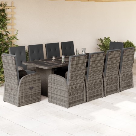 11-piece garden dining set with gray synthetic rattan cushions by , Garden sets - Ref: Foro24-3277606, Price: 1,00 €, Discoun...