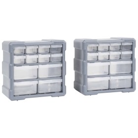 Organizadores multicajones con 12 cajones 2 uds 26,5x16x26 cm de vidaXL, Cajas de herramientas - Ref: Foro24-147582, Precio: ...