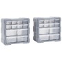 Multi-drawer organizers with 12 drawers, 2 units, 26.5x16x26 cm. by vidaXL, Toolboxes - Ref: Foro24-147582, Price: 30,65 €, D...