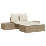 Tumbona doble con cojines ratán sintético beige de , Tumbonas - Ref: Foro24-368393, Precio: 305,45 €, Descuento: %