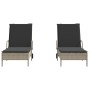 Sun loungers with cushions 2 units light gray synthetic rattan by , Loungers - Ref: Foro24-3261439, Price: 327,95 €, Discount: %