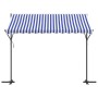 Free-standing awning made of blue and white fabric and steel, 300x300 cm. by , Umbrellas - Ref: Foro24-368931, Price: 266,10 ...