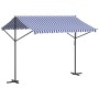 Toldo de pie tela y acero azul y blanco 300x300 cm de , Sombrillas - Ref: Foro24-368931, Precio: 266,10 €, Descuento: %