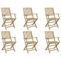 Folding garden chairs 6 units solid acacia wood 54.5x58x90cm by , Garden chairs - Ref: Foro24-3214230, Price: 287,48 €, Disco...