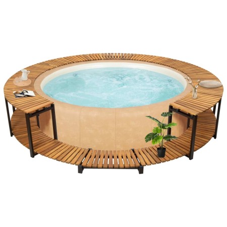 Whirlpool-Badewannenverkleidung aus massivem Akazienholz, 273 x 53 cm von vidaXL, Pool- und Spa-Zubehör - Ref: Foro24-310091,...