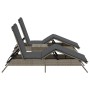 Sun loungers with small table, 2 units, synthetic gray rattan by , Loungers - Ref: Foro24-4002712, Price: 269,01 €, Discount: %