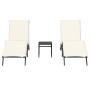 Sun loungers with small table, 2 units, black synthetic rattan by , Loungers - Ref: Foro24-4002710, Price: 264,11 €, Discount: %