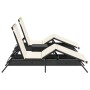 Sun loungers with small table, 2 units, black synthetic rattan by , Loungers - Ref: Foro24-4002710, Price: 264,11 €, Discount: %